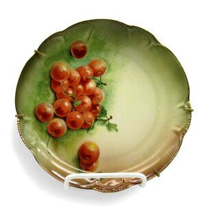 CHARLOTTE JHR Bavaria Plate With Cherry Design Vintage 8 inches